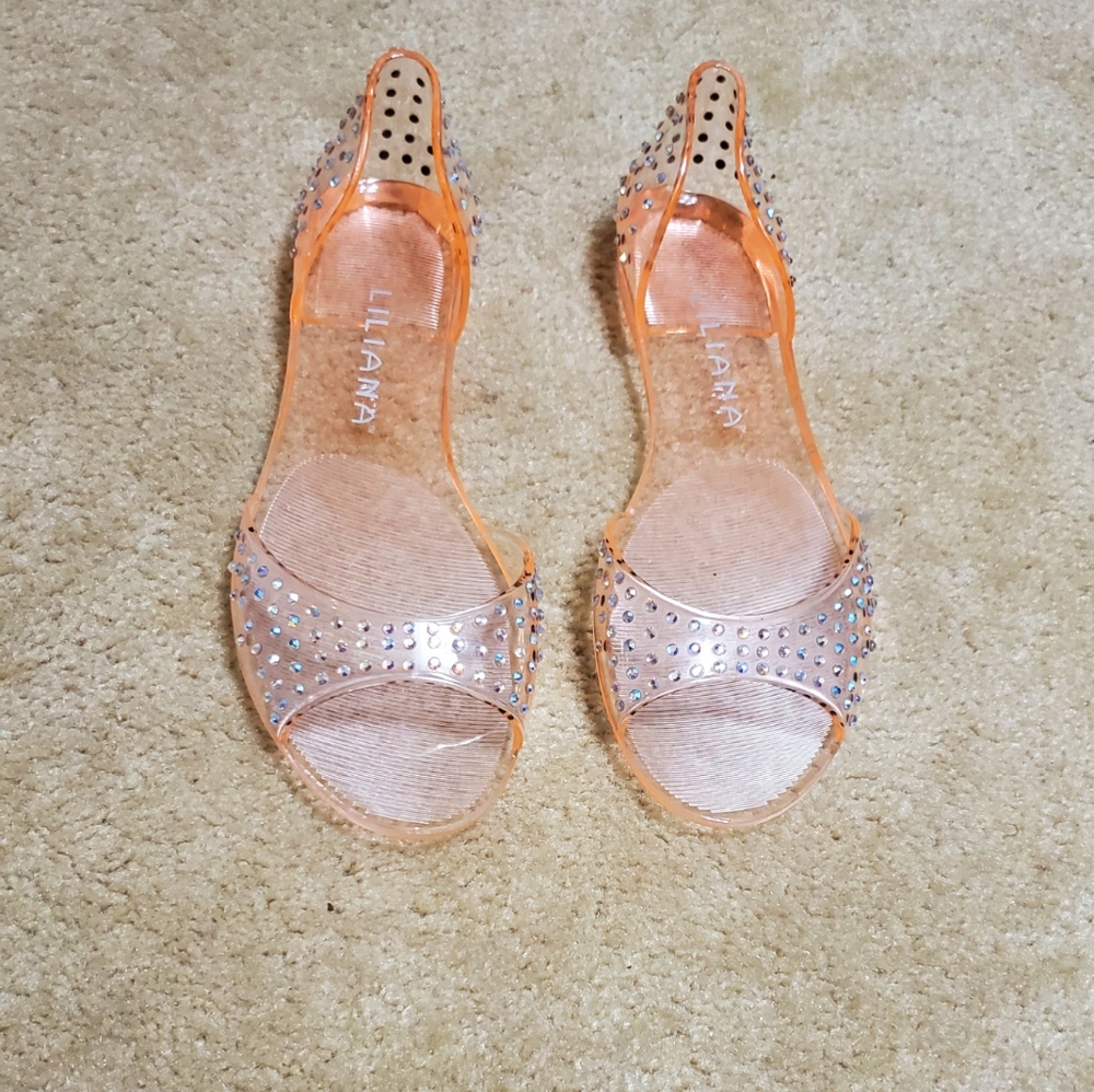 LILANA PINK RHINESTONE JELLYโ LOAFERS...SIZE 7,8,